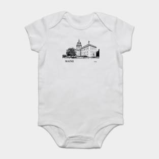 Maine State USA Baby Bodysuit
